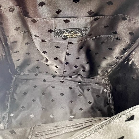 Kate Spade Leila Pebbled Leather Medium Dome Backpack School Bag Black - Picture 4 of 6